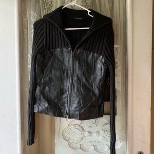 SHOP CLOSing! EUC leather bottom & sweater Bebe top size small